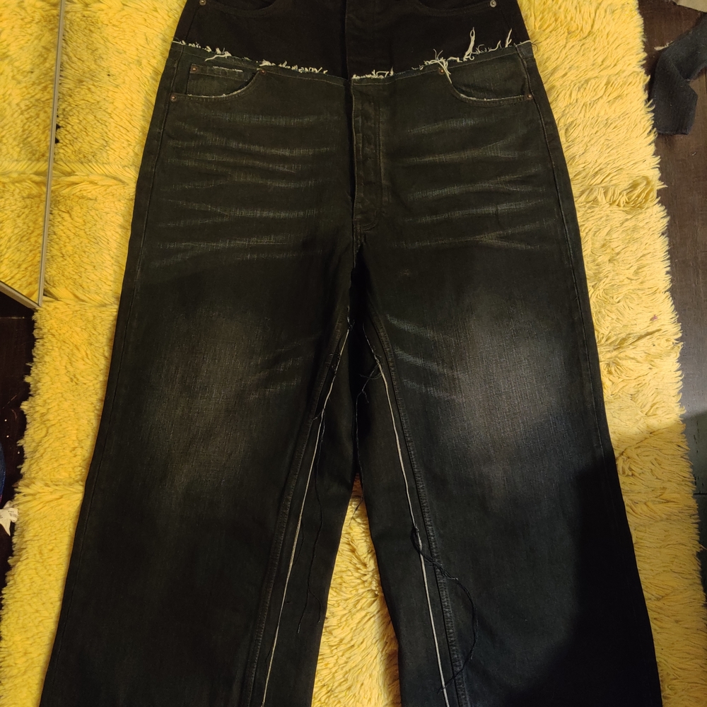 BALENCIAGA cut Up Jeans Black